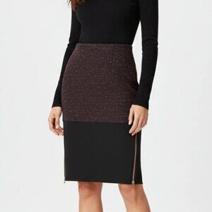 Aritzia Wilfred Women's Pencil Skirt Campagne Heathered High Rise Waist zip 0